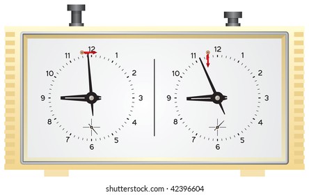 Chess clock. A  typical game analog clock in vector