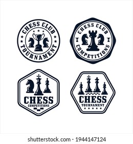 Chess club design logo collection