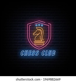 Chess Club Logo Neon Signs 