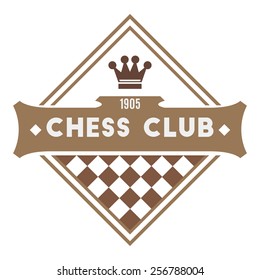 Chess Club Logo. Retro Style