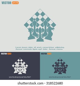 Chess club sport emblems or symbols with chessmen