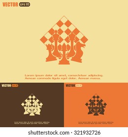 Chess club sport emblems or symbols with chessmen