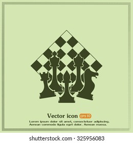Chess club sport emblems or symbols with chessmen