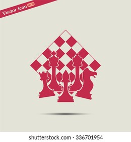 Chess club sport emblems or symbols with chessmen