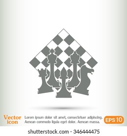 Chess club sport emblems or symbols with chessmen