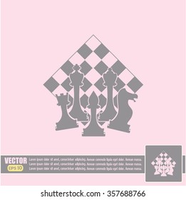 Chess club sport emblems or symbols with chessmen