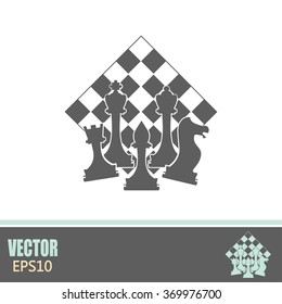 Chess club sport emblems or symbols with chessmen