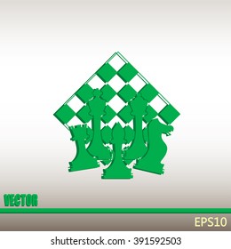 Chess club sport emblems or symbols with chessmen