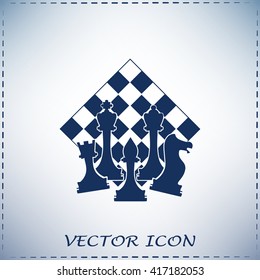 Chess club sport emblems or symbols with chessmen