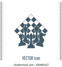 Chess club sport emblems or symbols with chessmen