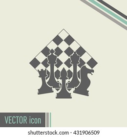 Chess club sport emblems or symbols with chessmen