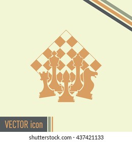 Chess club sport emblems or symbols with chessmen