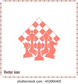 Chess club sport emblems or symbols with chessmen