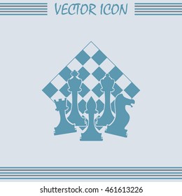 Chess club sport emblems or symbols with chessmen