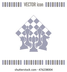 Chess club sport emblems or symbols with chessmen
