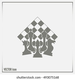 Chess club sport emblems or symbols with chessmen
