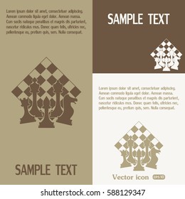 Chess club sport emblems or symbols with chessmen