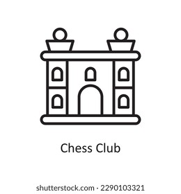 Chess Club Vector Outline icon Design illustration. Gaming Symbol on White background EPS 10 File