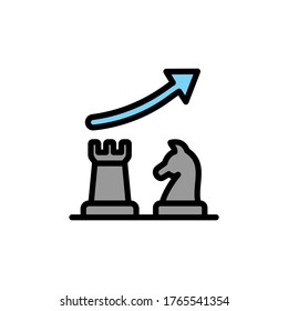 Chess colored icon. Simple color element illustration. Chess concept outline symbol design from Business strategy set. Can be used for web and mobile