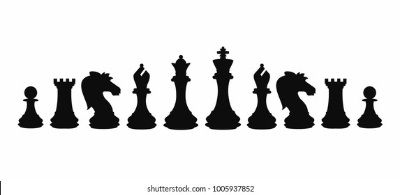 Chess colorful figures pieces tournament game vector illustration