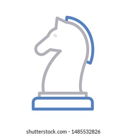 chess colour line vector icon