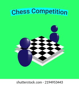 chess competition. with the concept of 3d objects. simple illustration depicting people playing chess