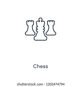 Chess concept line icon. Linear Chess concept outline symbol design. This simple element illustration can be used for web and mobile UI/UX.