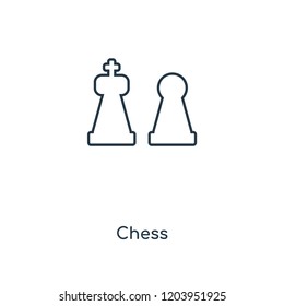 Chess concept line icon. Linear Chess concept outline symbol design. This simple element illustration can be used for web and mobile UI/UX.
