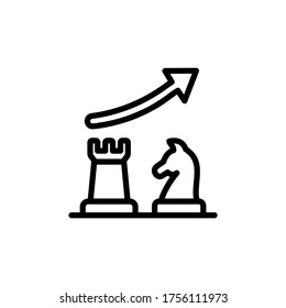 Chess concept line icon. Simple element illustration. Chess concept outline symbol design from Business strategy set. Can be used for web and mobile