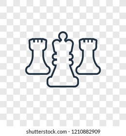Chess concept vector linear icon isolated on transparent background, Chess concept transparency concept in outline style