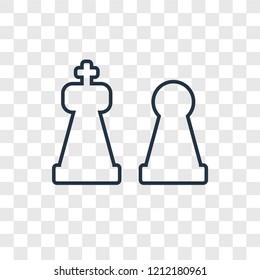 Chess concept vector linear icon isolated on transparent background, Chess concept transparency concept in outline style