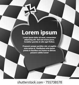 Chess conception: chessboard and king symbol with place for text. Vector illustration
