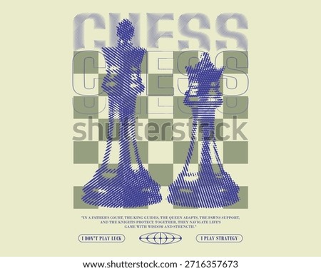 Chess Creative Graphic Tee Designs, Vector Graphic Streetwear T-shirt Design,  Urban Style Chess Typography, Chess retro halftone dot pattern, Custom Text T-Shirt Designs, Abstract Designs