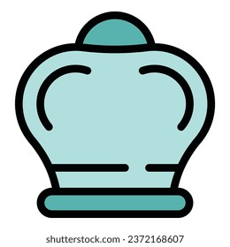 Chess crown icon outline vector. Online game. Computer bet color flat