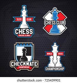 Chess cup logo or emblem template
