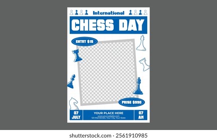 Chess Day Flyer. Chess Club, Chess Tournament, International Chess Day.