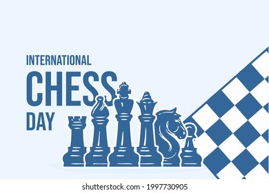 Chess Day. International Chess Day Holiday concept. Template for background, banner, card, poster, t-shirt with text inscription, vector eps 10