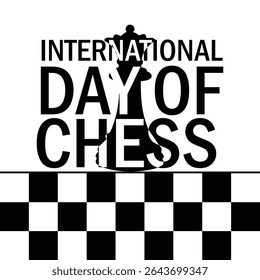 Chess Day Poster with Black and White Checkboard