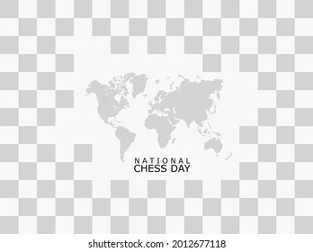 Chess Day vector illustrations. world map with chess background