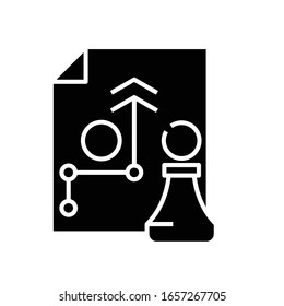 Chess decision black icon, concept illustration, vector flat symbol, glyph sign.