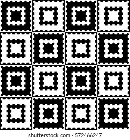Chess decorative ornament. Geometric background. Black and white geometric pattern. Decorative tribal ornament