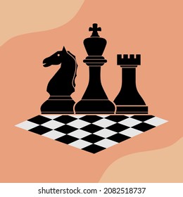 Chess design illustration, chess sport vector