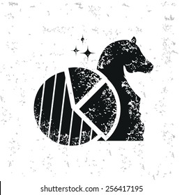 Chess design on grunge background, grunge vector