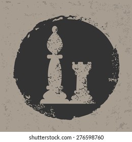 Chess design on grunge background, grunge vector