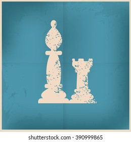 
Chess design on old background,grunge vector
