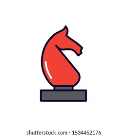 Chess design, Piece game strategy competition leisure hobby play theme Vector illustration