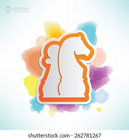 Chess design,water colour design,clean vector