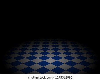 Chess diagonal blue floor perspective background