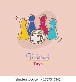 Chess and dice vector illustration. Various kinds of toy vector products with .eps 8 easy to edit and color and background can be changed
