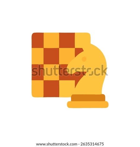 Chess or digital strategy Icon – Knight and Board Illustration
